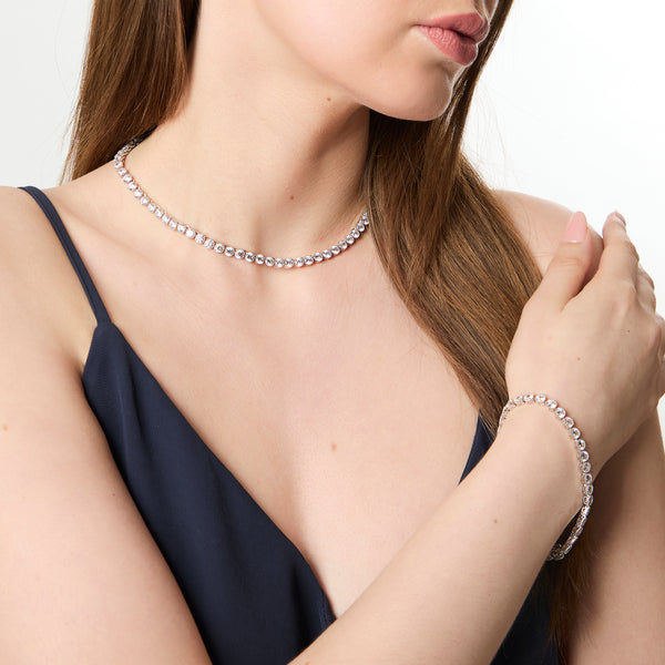 Sterling Silver Millgrain Setting Full Necklace- JOOLS by Jenny Brown