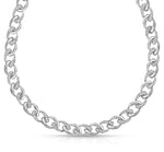 Load image into Gallery viewer, Sterling Silver Cubic Zirconia Chain Link Full Necklace-JOOLS by Jenny Brown
