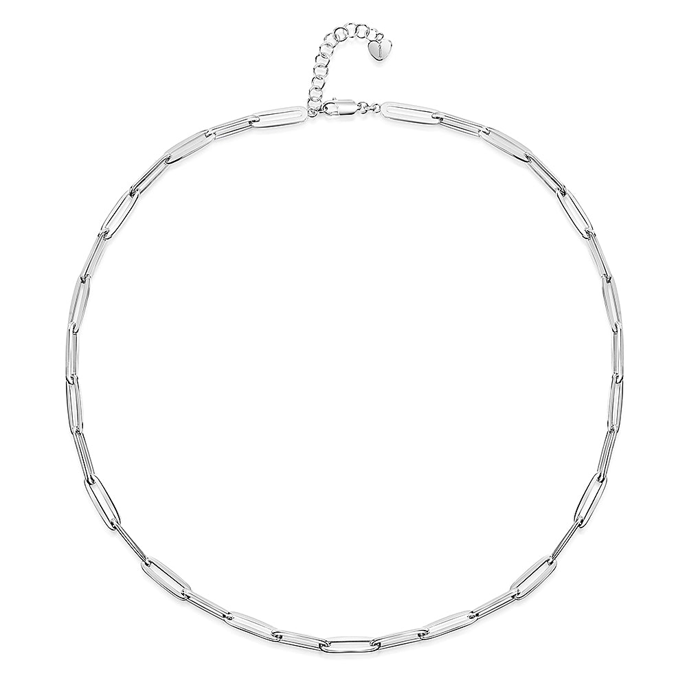 Sterling Silver Full Paperlink Necklace-JOOLS by Jenny Brown