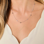 Load image into Gallery viewer, Sterling Silver Ball Necklace Set With Rubover Cubic Zirconias - JOOLS by Jenny Brown
