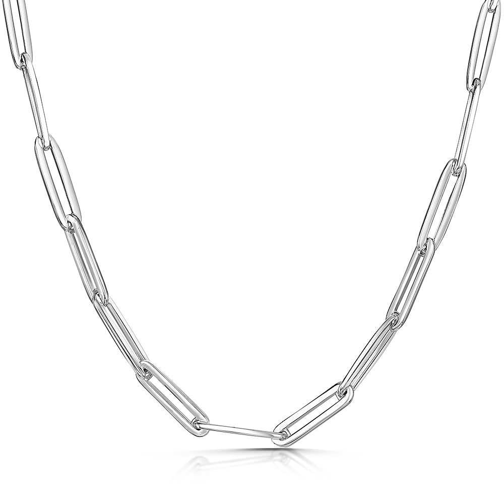 Sterling Silver Full Paperlink Necklace-JOOLS by Jenny Brown