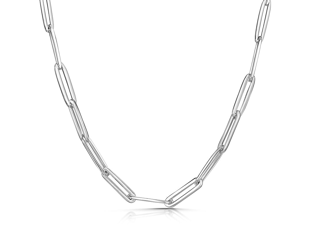 Sterling Silver Full Paperlink Necklace-JOOLS by Jenny Brown