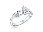 Load image into Gallery viewer, Sterling Silver Two Heart Shape Cubic Zirconia  Ring
