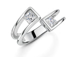 Load image into Gallery viewer, Sterling Silver Ring With Princess Cut Cubic Zirconias In A Squared Setting
