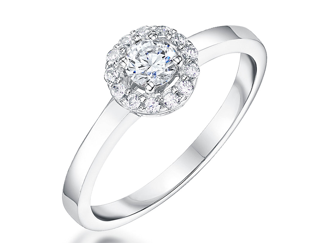 Sterling Silver  Quarter Carat Halo  Ring-JOOLS by Jenny  Brown