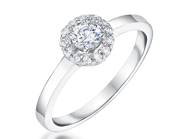 Sterling Silver  Quarter Carat Halo  Ring-JOOLS by Jenny  Brown