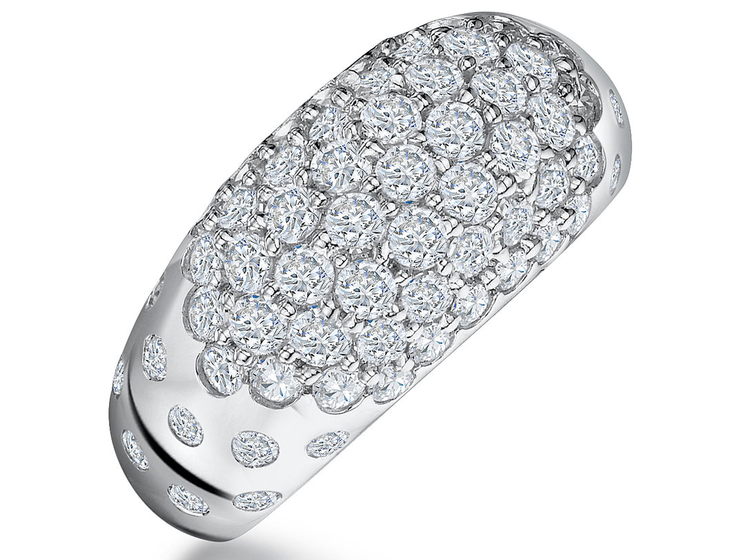 Sterling Silver Scattered  Dome Ring