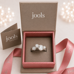 Load image into Gallery viewer, Sterling Silver Bubble Ring Set With 4 White Zirconia Stones
