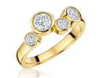 Load image into Gallery viewer, Yellow Gold Four Stone Bubble Ring
