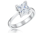 Load image into Gallery viewer, STERLING SILVER  TWO CARAT PRINCESS CUT SQUARE SOLITAIRE Ring 
