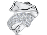 Load image into Gallery viewer, Sterling Silver Cubic Zirconia Crossover Ring
