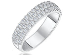Load image into Gallery viewer, Sterling Silver Half Micro Pave Set  Cubic Zirconia Ring
