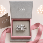 Load image into Gallery viewer, Solid 925 Sterling Silver Multi-Row Bubble Bezel  Ring | Premium  Cubic Zirconia - JOOLS By Jenny Brown
