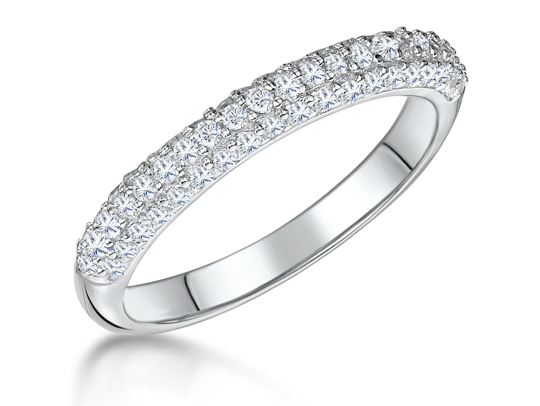 Sterling Silver Cubic Zirconia Half  Eternity Ring