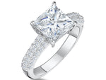 Load image into Gallery viewer, Sterling Silver Princess Cut Square Solitaire Ring Set 3  Carat Centre Stone With Stone Set Shoulders - JOOLS By Jenny Brown
