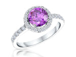 Load image into Gallery viewer, Sterling Silver Amethyst Cubic Zirconia  Halo Ring
