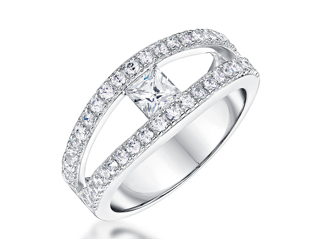 Sterling Silver Open Split Band Ring