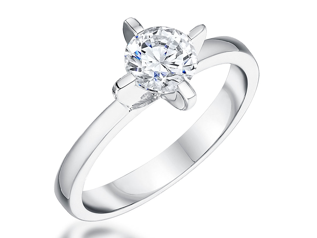 Sterilng Silver Cubic Zirconia Solitaire Ring