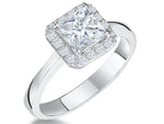 Load image into Gallery viewer, Sterling Silver Square Cut 1.25ct  Halo Cubic Zirconia  Ring
