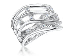 Load image into Gallery viewer, Sterling Silver Cubic Zirconia  Stranded  Ring
