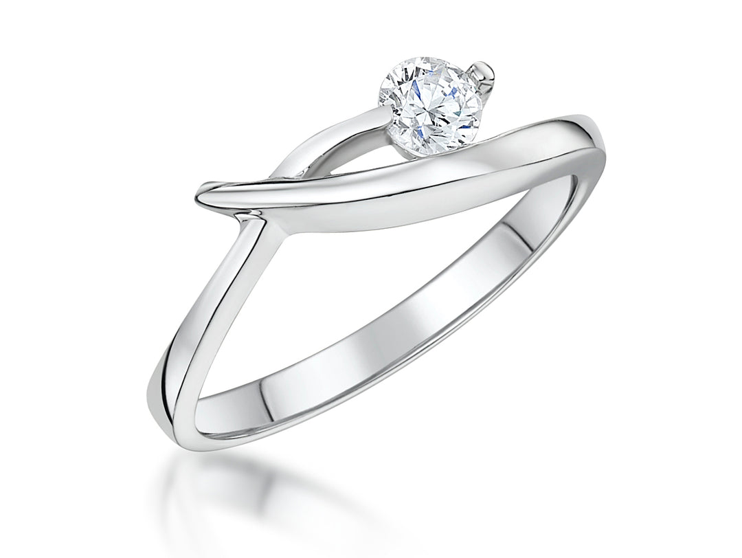 Sterling Silver Cross Over  Ring