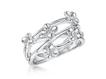 Load image into Gallery viewer, Sterling Silver Cubic Zirconia Flower  Ring
