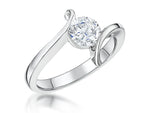 Load image into Gallery viewer, Sterling Silver 1 Carat Cubic Zirconia Ring  In A Swirl Setting
