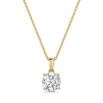 Load image into Gallery viewer,  9ct Gold necklace with a round 1.5 carat lab grown  diamond pendant -Exclusive Diamonds by Jenny Brown
