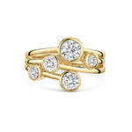 Load image into Gallery viewer, 9ct Yellow Gold Bubble Ring Set With Five Round Bezel Set Lab Diamonds 
