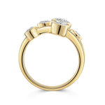 Load image into Gallery viewer, 9ct Yellow Gold Bubble Ring Set With Five Round Bezel Set Lab Diamonds 

