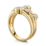 Load image into Gallery viewer, 9ct Yellow Gold Bubble Ring Set With Five Round Bezel Set Lab Diamonds 
