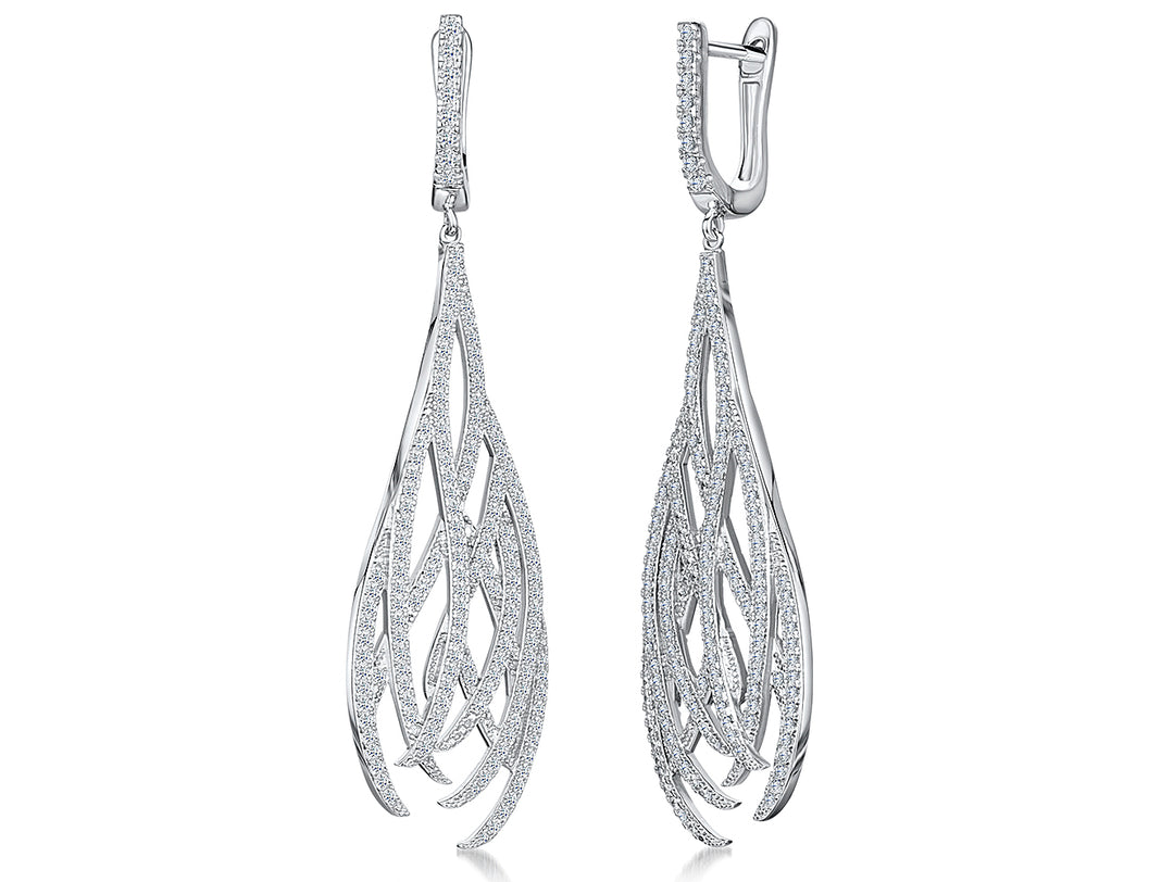 Sterling Silver  Filigree Dangle Drop Earrings