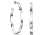 Load image into Gallery viewer, Sterling Silver Hammered   Large 7/8  Hoop Earrings
