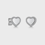 Load and play video in Gallery viewer, Sterling Silver Large Pave Surround Heart  Earrings - JOOLS By Jenny Brown
