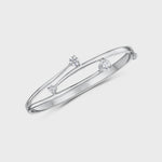 Load and play video in Gallery viewer, Sterling Silver Three Graduated Bangle With Cubic Zirconia Stones
