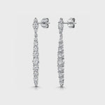 Load and play video in Gallery viewer, Sterling Silver Cubic Zirconia Oval Drop Earrings-JOOLS by Jenny Brown
