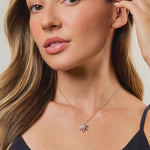 Load and play video in Gallery viewer, Sterling Silver Six Stone Set Petals Flower Pendant
