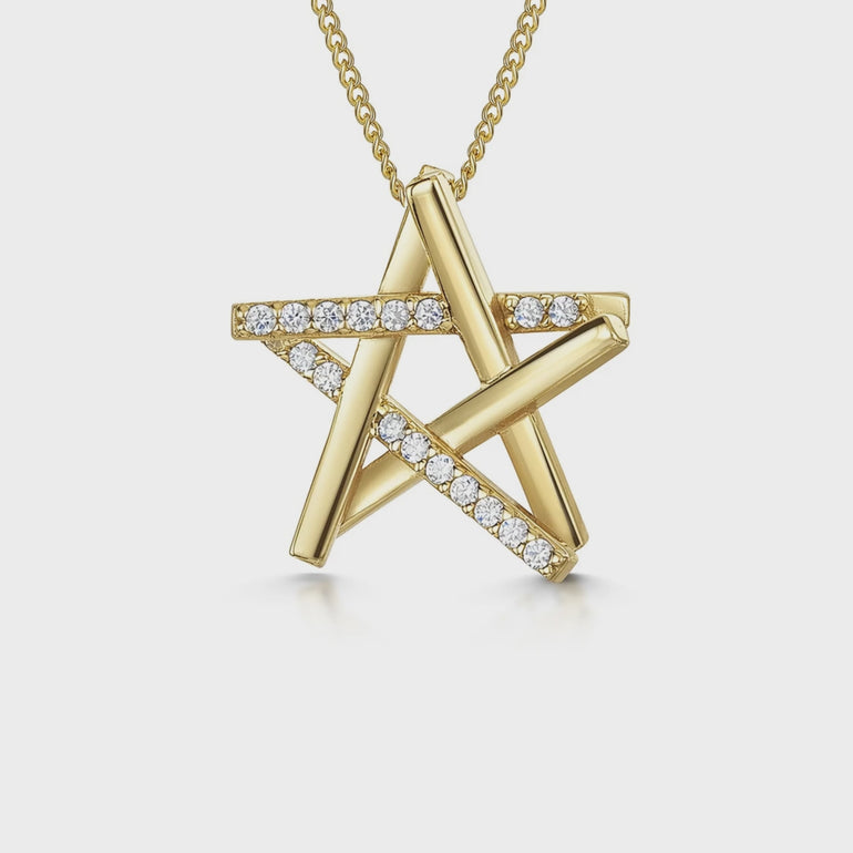 Sterling Silver  5 Sided Star Half Set With Cubic Zirconias- JOOLS By Jenny Brown