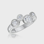Load and play video in Gallery viewer, Sterling Silver Bubble Ring Set With 4 White Zirconia Stones
