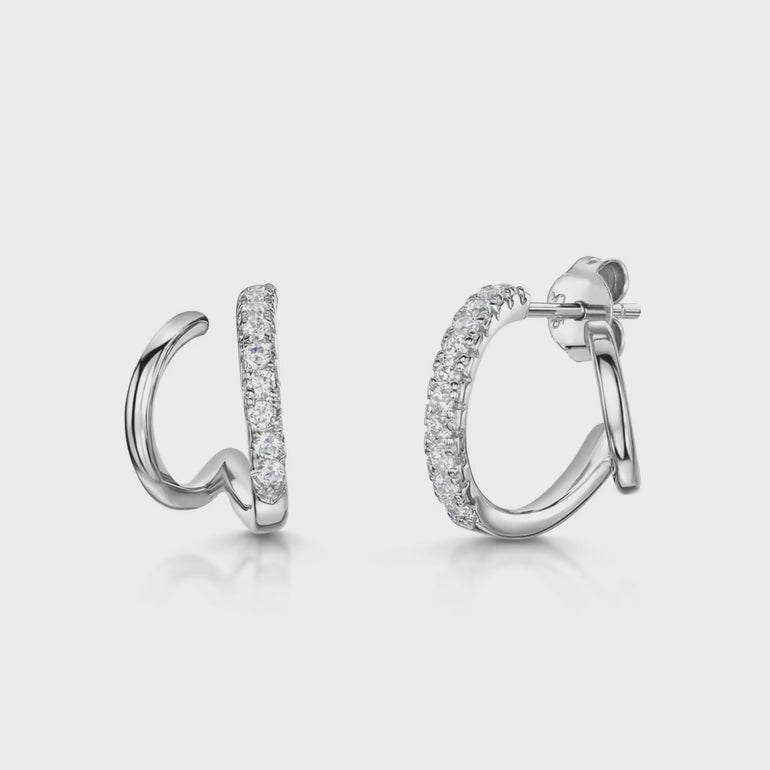 Sterling Silver Twisted Huggie  Earrings