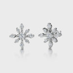 Load and play video in Gallery viewer, Sterling Silver Spiky Snowflake Earrings With Cubic Zirconia Stones Earrings - JOOLS By Jenny Brown
