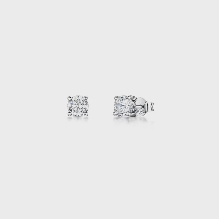 Sterling Silver Solitiare Stud Earrings 4mm- JOOLS by Jenny Brown