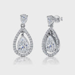 Load and play video in Gallery viewer, Sterling Silver Halo Tear Drop  Stud Earrings JOOLS by Jenny Brown
