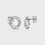 Load and play video in Gallery viewer, Sterling Silver Half Zirconia Circle Stud-JOOLS by Jenny Brown
