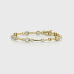 Load and play video in Gallery viewer, Yellow Gold Scattered Stones Bubble Bracelet
