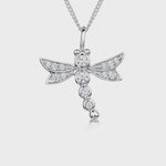 Load and play video in Gallery viewer, Cubic Zirconia Sterling Silver Dragonfly Necklace

