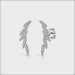 Load and play video in Gallery viewer, Sterling Silver Art Deco Inspired Linked Oval Pave Set Earrings With Cubic Zirconia Stones- JOOLS By Jenny Brown

