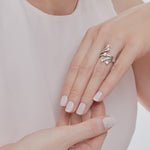 Load and play video in Gallery viewer, Sterling Silver Stranded Ring With Cubic Zirconia
