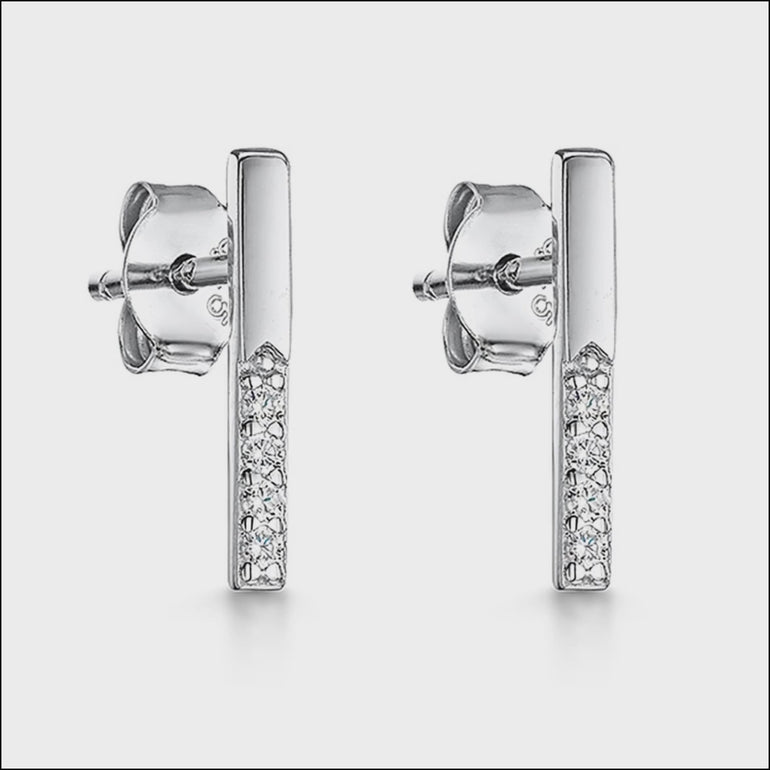 Sterling Silver Bar Stud Earrings  - JOOLS by Jenny Brown 