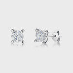 Load and play video in Gallery viewer, Sterling Silver Large Four Claw Set Cubic Zirconia Stud Earring JOOLS by Jenny Brown
